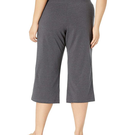 Jockey Women's Active Cotton Stretch Slim Flare Capri Yoga Pants, Charcoal, S