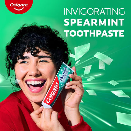 Colgate Max Fresh with Whitening Toothpaste with Mini Breath Strips, Clean Mint Toothpaste for Bad Breath, 6.3 Oz Tube