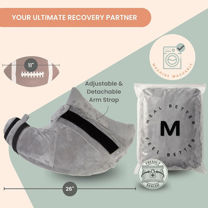MOYOAMA Post Shoulder Surgery Pillow for Sleeping – Left/Right Arm Support with Adjustable Strap & Custom Firmness for Restful Recovery – Rotator Cuff, Bursitis, & Frozen Shoulder Pillow Post Surgery
