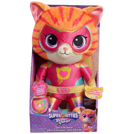 Just Play Disney Junior SuperKitties Su-Purr Charged Ginny to the Rescue Lights and Sounds 12-inch Figure, Kids Toys for Ages 3 Up
