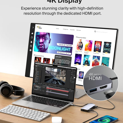 Belkin USB-C Hub 6 in 1 100W PD 4K HDMI, Ethernet & SD