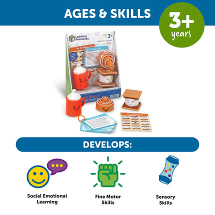 Learning Resources S'mores Break!TM Sensory Fidget Activity Set, Social Emotional Learning, Calming Toys, SEL Skills, Ages 3+,19 Pieces