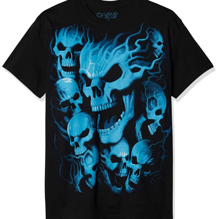 Liquid Blue Men's Vampire Skulls T-Shirt, Black, L