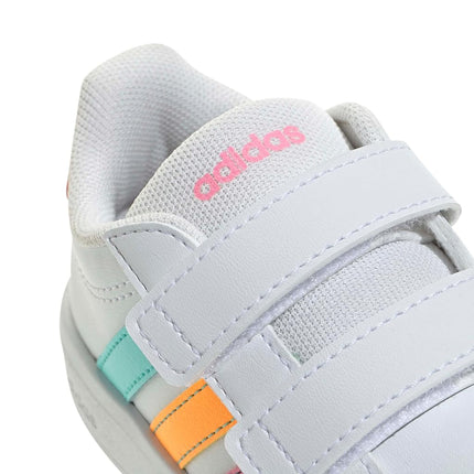adidas Unisex Baby Grand Court 3.0 Shoes Infants, FTWR White/Bliss Pink/Lucid Tangerine, 4 UK Child
