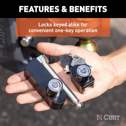 Curt Rebellion XD Tongue and Hitch Lock Set