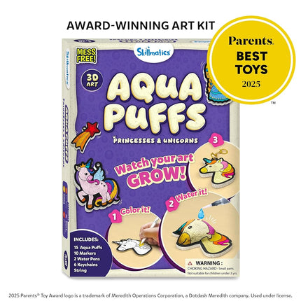 Skillmatics Aqua Puffs – Princesses & Unicorns, Mess-Free 3D Art Kit