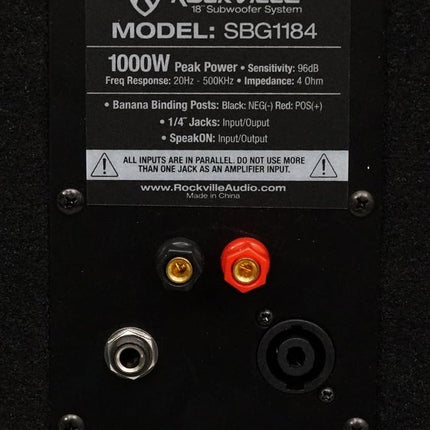 Rockville SBG1184 18" 1000 Watt Subwoofer Sub For Church Sound Systems