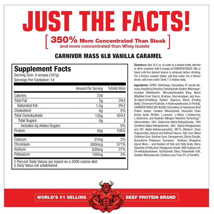 MuscleMeds Carnivor Mass Diet Supplement, Vanilla Caramel, 5.93 Pound