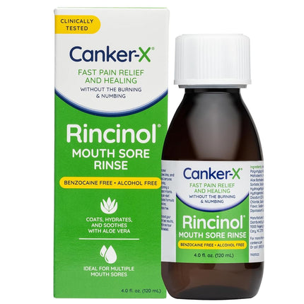 Canker-X Rincinol Oral Rinse Mouthwash, Quick Pain