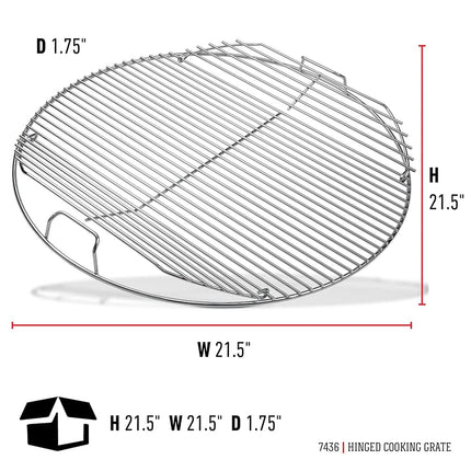 Weber Hinged Cooking Grate Stainless Steel, 22"