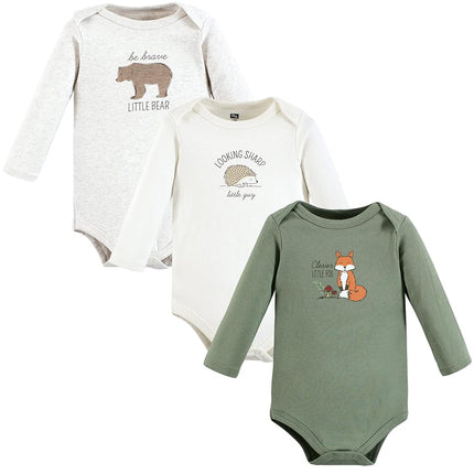Hudson Baby mamelucos de algodón de manga larga unisex para bebé, Zorro del bosque, 6-9 meses
