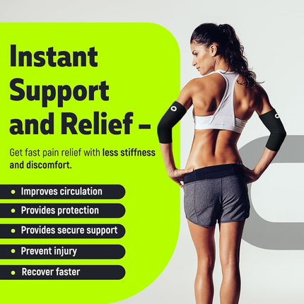 Manga de Compresión para Codo (1 Par) - Soporte Instantáneo para Brazos, Mangas para Codo para Tendinitis, Artritis, Bursitis, Codera para Golfistas y Tenistas, Tratamiento, Ejercicios, Levantamiento de Pesas, Alivio del Dolor, Recuperación