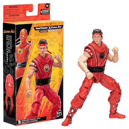 Hasbro Power Rangers x Cobra Kai Lightning Collection Morphed Miguel Diaz Red Eagle Ranger Figure 6"