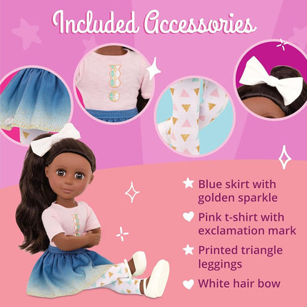 Glitter Girls Keltie 14-Inch Fashion Doll, Poseable Brown Hair Doll, Dolls