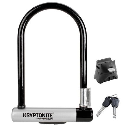 Kryptonite Kryptolok ATB Bike U-Lock, Heavy Duty Anti-Theft Sold Secure Gold U Lock, 12.7mm Shackle with Mounting Bracket and Keys, High Security Lock for Wide Tires E-Bike Scooter Road Mountain Bike