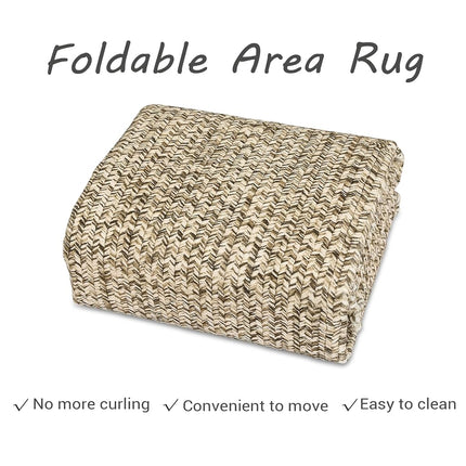 LUXLOOM Alfombra Larga Lavable Estampada 2x8 para Pasillos, Patrón Trenzado Antideslizante, Alfombrilla de Baño, Alfombra Moderna Suave para Dormitorio, Alfombras de Cocina de Granja, Alfombras de Entrada, Alfombra Resistente a Manchas 2'x8' Natural