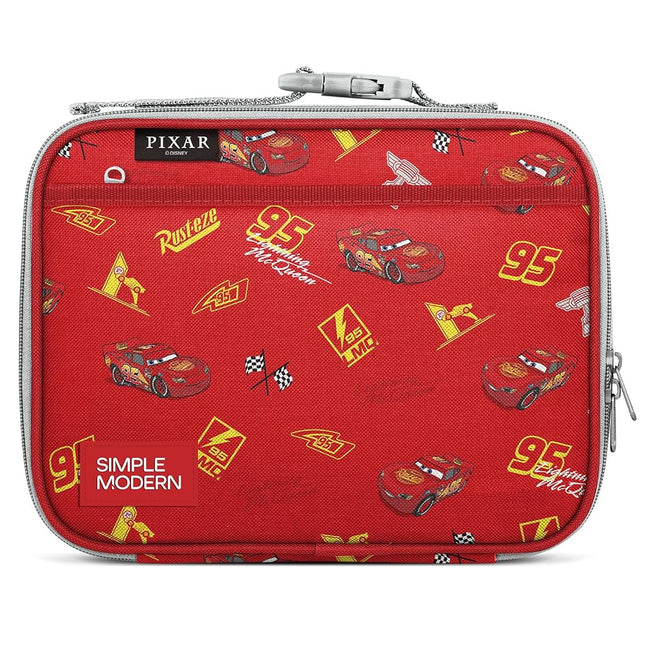 Simple Modern Disney Kids Lunch Box for School | Reusable Insulated Lunch Bag for Toddler, Girl, and Boy | Meal Containers with Exterior & Interior Pockets | Hadley Collection | Cars Lightning Speed