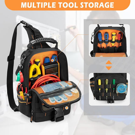 Trahzia Electrician Tool Pouch Bag, Zippered HVAC Tool Organizer