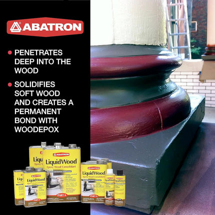 Abatron LiquidWood Epoxy Wood Consolidant, 2 Quart Kit, Part A & B