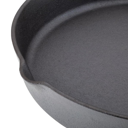 Rachael Ray Nitro Cast Iron Frying Pan/Skillet with Helper Handle and Pour Spouts, 12 Inch, Gray