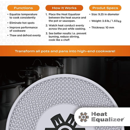Heat Equalizer-9.25 inch Cast Iron Heat Diffuser Plate for Gas & Electric Stoves | Even Heat Distribution & Simmer Plate-even cooking-Durable Heat Tamer for Burners & Cooktops