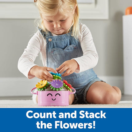 Learning Resources Poppy the Count & Stack Flower Pot, Ages 18+ Months, Fine Motor Skills, Counting and Stacking, Preschool Learning Toy for Toddlers