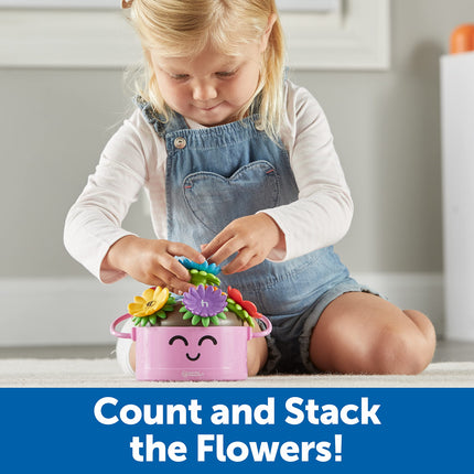 Learning Resources Poppy the Count & Stack Flower Pot, Ages 18+ Months, Fine Motor Skills, Counting and Stacking, Preschool Learning Toy for Toddlers