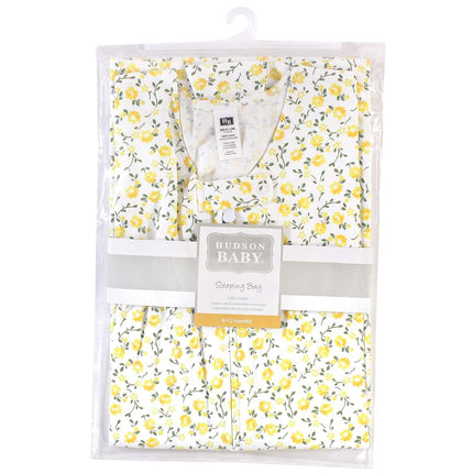 Gigoteuse Hudson Baby unisexe en coton sans manches, sac de couchage, couverture, motif fleur jaune, 12-18 mois
