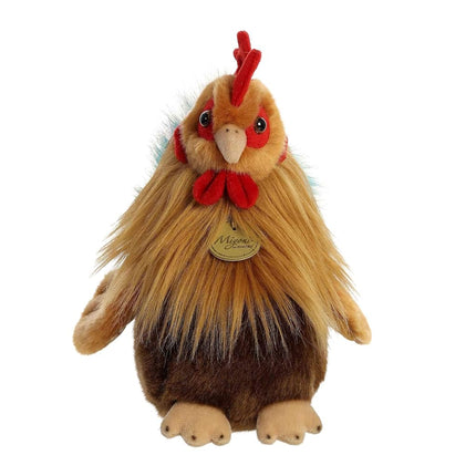 Aurora® Realistic Miyoni® Rooster Stuffed Animal - Lifelike Detail - Cherished Companionship - Brown 9 Inches