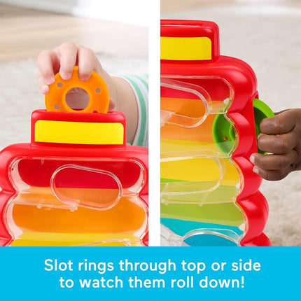 Fisher-Price Baby & Toddler Toy Drop Through Rock-a-Stack, Coin Drop Activity for Developmental Play Infants Ages 9+ Months, JLB81