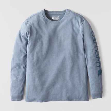 Carhartt Women's 103401 Women's WK231 Long Sleeve Logo T-Shirt, Light Faded Navy Heather, 2X