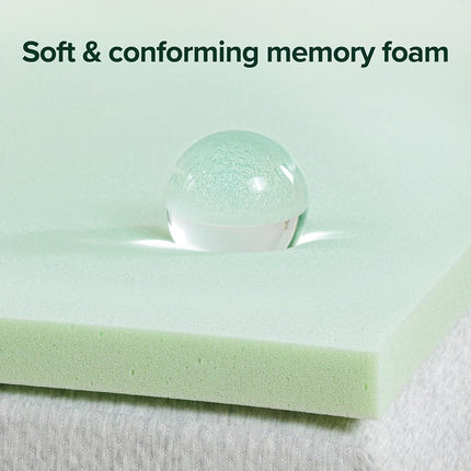 ZINUS 1.5 Inch Green Tea Memory Foam Mattress Topper, Smaller, More Convenient WonderBox Packaging, Pressure-Relieving Layers, CertiPUR-US Certified, Twin