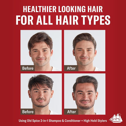 Old Spice Mens Hair Clay, High Hold Styling Clay for Men, High Hold, Very Low Shine, 2.22 oz