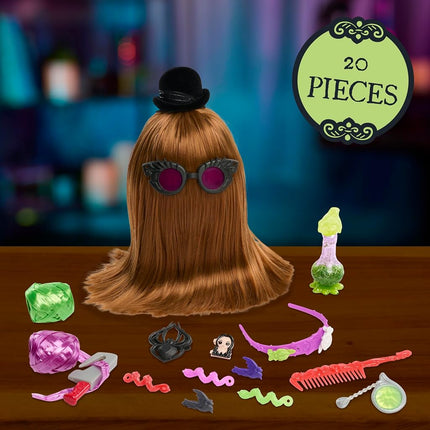 Just Play Wednesday Ignatius Itt 10-inch Styling Head, 20-Pieces, 360 Degrees of Styling Options, Pretend Play, Kids Toys for Ages 4 Up