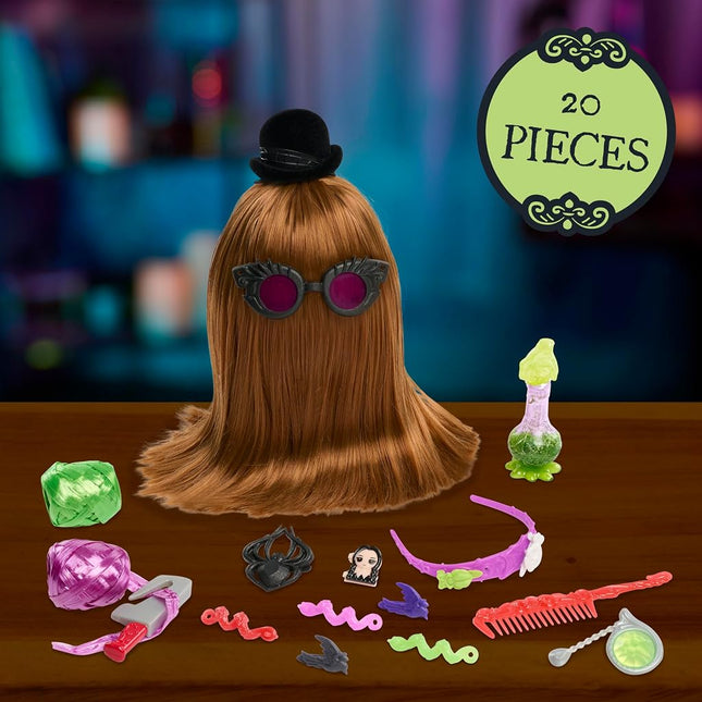Just Play Wednesday Ignatius Itt 10-inch Styling Head, 20-Pieces, 360 Degrees of Styling Options, Pretend Play, Kids Toys for Ages 4 Up