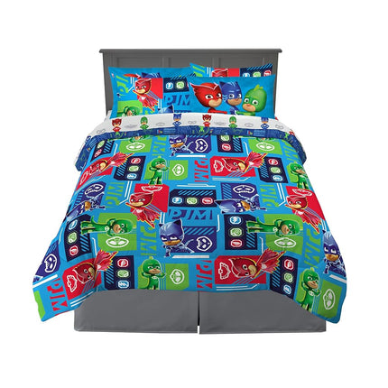Franco Kids Bedding Super Soft Comforter and Sheet Set with Sham, 7 Piece Full Size, PJ Masks