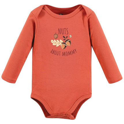 Hudson Baby unisex-baby Cotton Long-sleeve Bodysuits, Hello Autumn, 0-3 Months