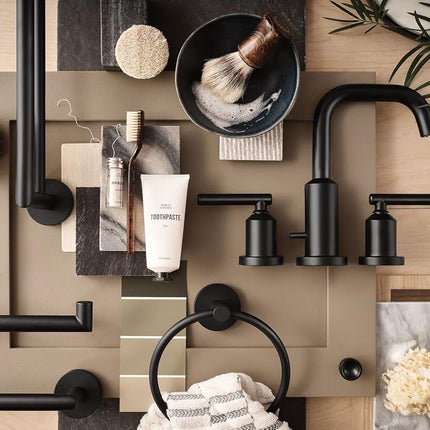Moen Y5788BL Arlys Collection Portarrollos doble moderno para baño, negro mate