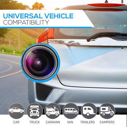 Pyle Universal Mount Front Rear Camera - Marine Grade Waterproof Built-in Distance Scale Lines Backup Parking/Reverse Assist Cam w/ Night Vision LED Lights 420 TVL Resolution & RCA Output - PLCM38FRV