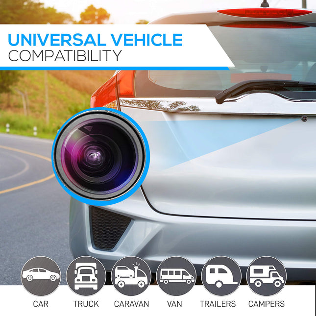 Pyle Universal Mount Front Rear Camera - Marine Grade Waterproof Built-in Distance Scale Lines Backup Parking/Reverse Assist Cam w/ Night Vision LED Lights 420 TVL Resolution & RCA Output - PLCM38FRV