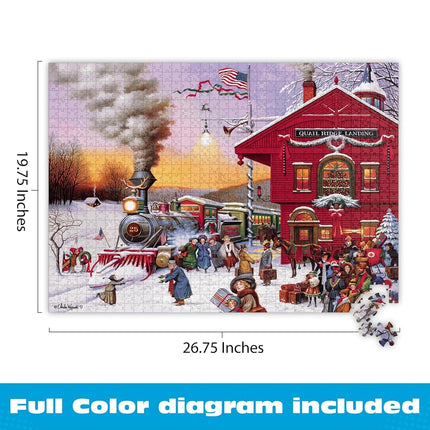 Buffalo Games - Charles Wysocki - Whistle Stop Christmas - 1000 Piece Jigsaw Puzzle for Adults Challenging Puzzle Perfect for Game Nights - Finished Puzzle Size is 26.75 x 19.75