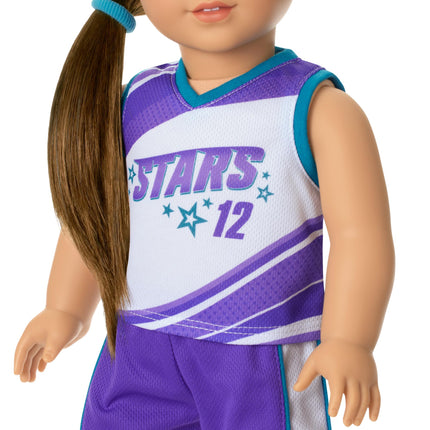 American Girl, Truly Me, Star Player Basketball Outfit, Doll Clothes, for 18-inch Dolls, 6pcs, Ages 6+