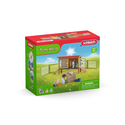 Schleich Farm World - 8Pc Rabbit Hutch Playset - Kids Ages 3+ | 42420