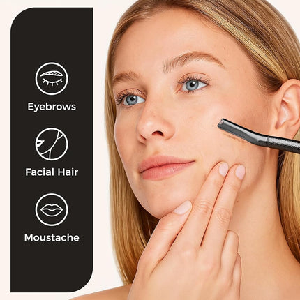 ZOMCHI Eyebrow Razor, Face Razors for Women&Men, Eyebrow Trimmer Shaper with Precision Cover,Facial Shaver with 6 Blades (Black)