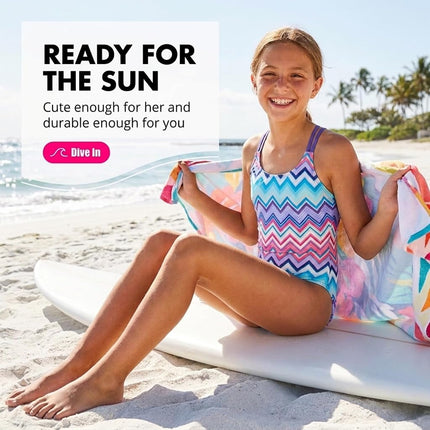 Kanu Surf Girls' Reese UPF 50 Beach Sport Criss-Cross One Piece Swimsuit, Nina Purple Multi, 8