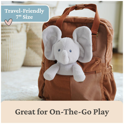 GUND Baby Peek-a-Boo Flappy 7-Inch Elephant Squeeze-Activated Plush Toy