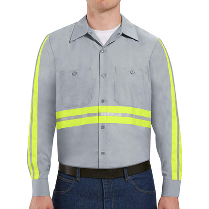 Red Kap Men's Industrial 2 Piece Lined Collar Work Shirt - Multi - Large