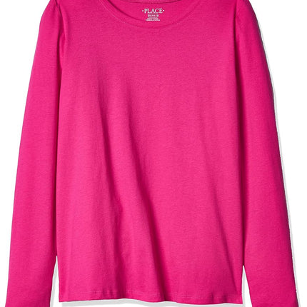 The Children's Place girls Long Sleeve Layering Tee T Shirt, Aurora Pink, X-Large US