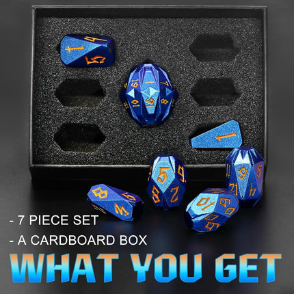 FONVGOGO Metal DND Dice Set Polyhedral for Dungeons and Dragon RPG Gift