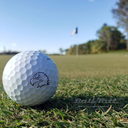 Ball Tatt - Golf Ball Stamp, Self-Inking Marker - Quick-Dry Permanent Marking Tool, No Leaks or Refills, Reusable & Waterproof Golfing Stamper - Ideal Gift for Golfers, Dads, Retirement (Angry Eagle).